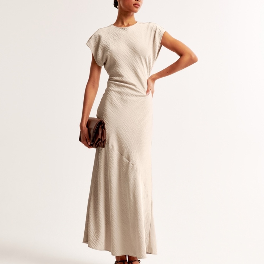 Abercrombie Crinkle Satin Maxi Dress